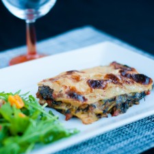 Salmon and spinach fine lasagna